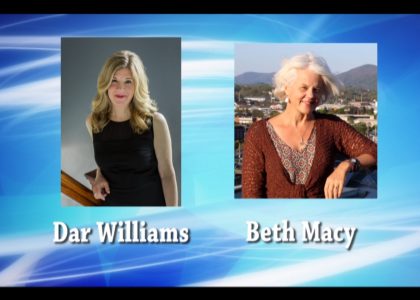 Dar Williams and Beth Macy graphic creatived for live stream/live streaming